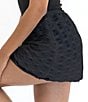 Janela Bay Solid Bow Texture Mesh Double Layer Swim Cover-Up Skirt - Image 3