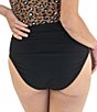Janela Bay Solid Ribbed Texture High Waist Pull-On Swim Bottom - Image 2