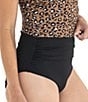 Janela Bay Solid Ribbed Texture High Waist Pull-On Swim Bottom - Image 3