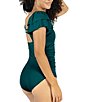Janela Bay Solid Square Neck Double Ruffle One Piece Swimsuit - Image 3