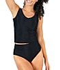 Janela Bay Solid V-Neck Long Tankini Swim Top - Image 4