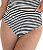 Janela Bay Stripe High Waist Pull-On Swim Bottom - Image 1