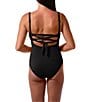 Jantzen Hilda Solid Lace-Up Shirred Tummy Control One Piece Swimsuit - Image 2