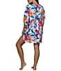 Jantzen Lanai V-Neck Flutter Sleeves Tunic Swim Cover-Up, Color:Multi - Image 2