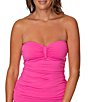Jantzen Lina Solid Bandeau Sweetheart Neckline Tankini Swim Top - Image 3
