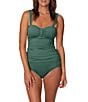 Jantzen Lina Solid Bandeau Tankini Swim Top & Solid Core Tummy Control High Waist Swim Bottoms - Image 1