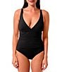 Jantzen Patty Solid V-Neck Tummy Control Surplice One Piece Swimsuit - Image 4