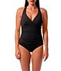Jantzen Solid Amelie Surplice V-Neck Underwire Tummy Control Wrap One Piece Swimsuit - Image 6