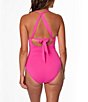 Jantzen Solid Amelie Surplice V-Neck Underwire Tummy Control Wrap One Piece Swimsuit - Image 6