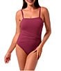 Jantzen Solid Donna Wrap Shirred Tummy Control One Piece Swimsuit - Image 6