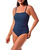 Jantzen Solid Donna Wrap Shirred Tummy Control One Piece Swimsuit - Image 1