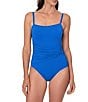 Jantzen Solid Donna Wrap Shirred Tummy Control One Piece Swimsuit - Image 1