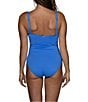 Jantzen Solid Donna Wrap Shirred Tummy Control One Piece Swimsuit, Color:Cornflower - Image 2