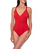 Jantzen Solid Gina Underwire Surplice One Piece Swimsuit - Image 1