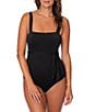 Jantzen Solid Ivana Square Neck One Piece Swimsuit - Image 1