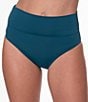 Jantzen Solid Split V-Neck Underwire Midkini Swim Top & Solid Convertible Hipster Swim Bottom - Image 6
