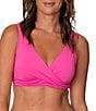 Jantzen Solid Surplice Neck Underwire Bralette Swim Top - Image 1