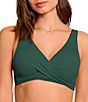 Jantzen Solid Surplice Neck Underwire Bralette Swim Top - Image 1