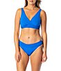 Jantzen Solid Surplice Underwire Bralette Swim Top & Stitch Foldover Hipster Swim Bottom - Image 1
