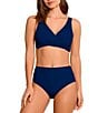 Jantzen Solid Surplice Underwire Bralette Swim Top & Stitch Foldover Hipster Swim Bottom - Image 1