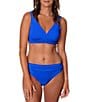 Jantzen Solid Surplice Underwire Bralette Swim Top & Stitch Foldover Hipster Swim Bottom - Image 1