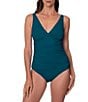 Jantzen Solid V-Neck Underwire Tankini Swim Top - Image 3