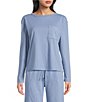 Jasmine & Ginger Brushed Knit Long Sleeve Coordinating Sleep Top - Image 5