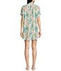 Jasmine & Ginger Coastal Desert Woven Short Sleeve Button-Front Nightshirt, Color:Coastal Desert - Image 2