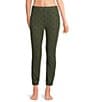 Jasmine & Ginger Dot Print Brushed Knit Elastic Waist Coordinating Sleep Jogger, Color:Olive Dot - Image 1