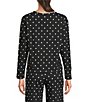 Jasmine & Ginger Dots Print Brushed Knit Long Sleeve Coordinating Sleep Top - Image 2