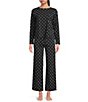 Jasmine & Ginger Dots Print Brushed Knit Long Sleeve Coordinating Sleep Top - Image 3