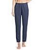 Jasmine & Ginger French Terry Elastic Waist Drawstring Coordinating Lounge Joggers, Color:Dark Denim - Image 1