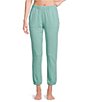 Jasmine & Ginger French Terry Elastic Waist With Drawstring Coordinating Lounge Joggers, Color:Oil Blue - Image 1