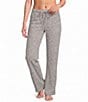 Jasmine & Ginger Grey Leopard Print Brushed Waffle Knit Long Coordinating Pants - Image 1