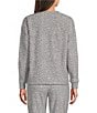 Jasmine & Ginger Grey Leopard Print Henley Long Sleeve Brushed Waffle Knit Coordinating Top - Image 2