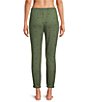 Color:Olive Heart - Image 2 - Heart Print Brushed Knit Elastic Waist Coordinating Sleep Joggers