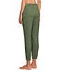Color:Olive Heart - Image 4 - Heart Print Brushed Knit Elastic Waist Coordinating Sleep Joggers