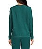 Jasmine & Ginger Henley Long Sleeve Brushed Waffle Knit Coordinating Top - Image 6