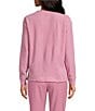 Jasmine & Ginger Henley Long Sleeve Brushed Waffle Knit Coordinating Top - Image 2