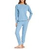 Jasmine & Ginger Solid Brushed Waffle Coordinating Sleep Joggers, Color:Dusk Blue - Image 3