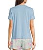 Color:Fresh Water - Image 2 - Solid Soft Knit Short Sleeve Crew Neck Coordinating Sleep Top