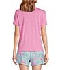 Color:Sweet Pea Pink - Image 2 - Solid Soft Knit Short Sleeve Crew Neck Coordinating Sleep Top