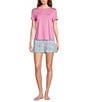 Color:Sweet Pea Pink - Image 3 - Solid Soft Knit Short Sleeve Crew Neck Coordinating Sleep Top