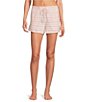 Jasmine & Ginger Striped Print Drawstring Coordinating Knit Sleep Shorts - Image 1