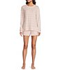 Jasmine & Ginger Striped Print Drawstring Coordinating Knit Sleep Shorts - Image 3