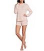 Jasmine & Ginger Striped Print Long Sleeve Crew Neck Coordinating Knit Lounge Sleep Top - Image 3