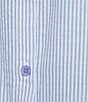 Jasmine & Ginger Striped Seersucker Short Sleeve Button-Front Nightshirt, Color:Blue/White Stripe - Image 3