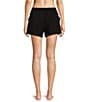 Color:Black Neon Embroidery - Image 2 - Woven Drawstring Tie Coordinating Sleep Shorts