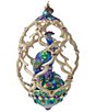 Jay Strongwater Holiday Collection Peacock Egg Glass Ornament - Image 1