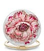 Jay Strongwater Mae Pink Peony Flower Double-Sided Round Compact Mirror - Image 1